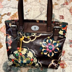 Fossil Key-Per Floral Tote